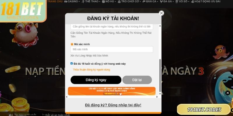 Lưu ý quan trọng giúp tránh sai sót thông tin khi đăng ký 181Bet